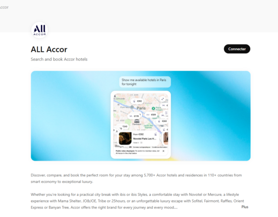Accor lance All Accor sur ChatGPT - capture d'écran de la connexion